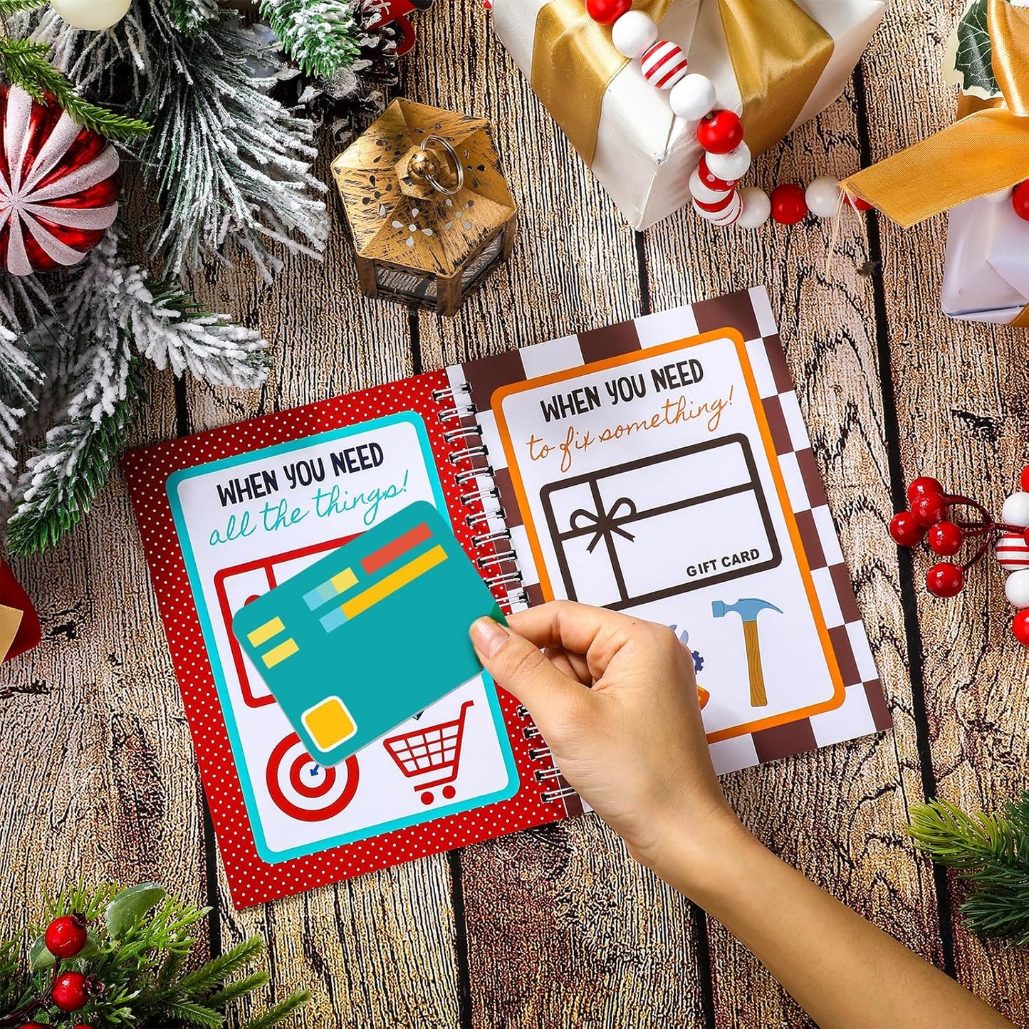 🎁🎅🏼MERRY CHRISTMAS! GIFT CARD BOOK📚Hardcover & Durability Line (♻️Free PDF Included!)